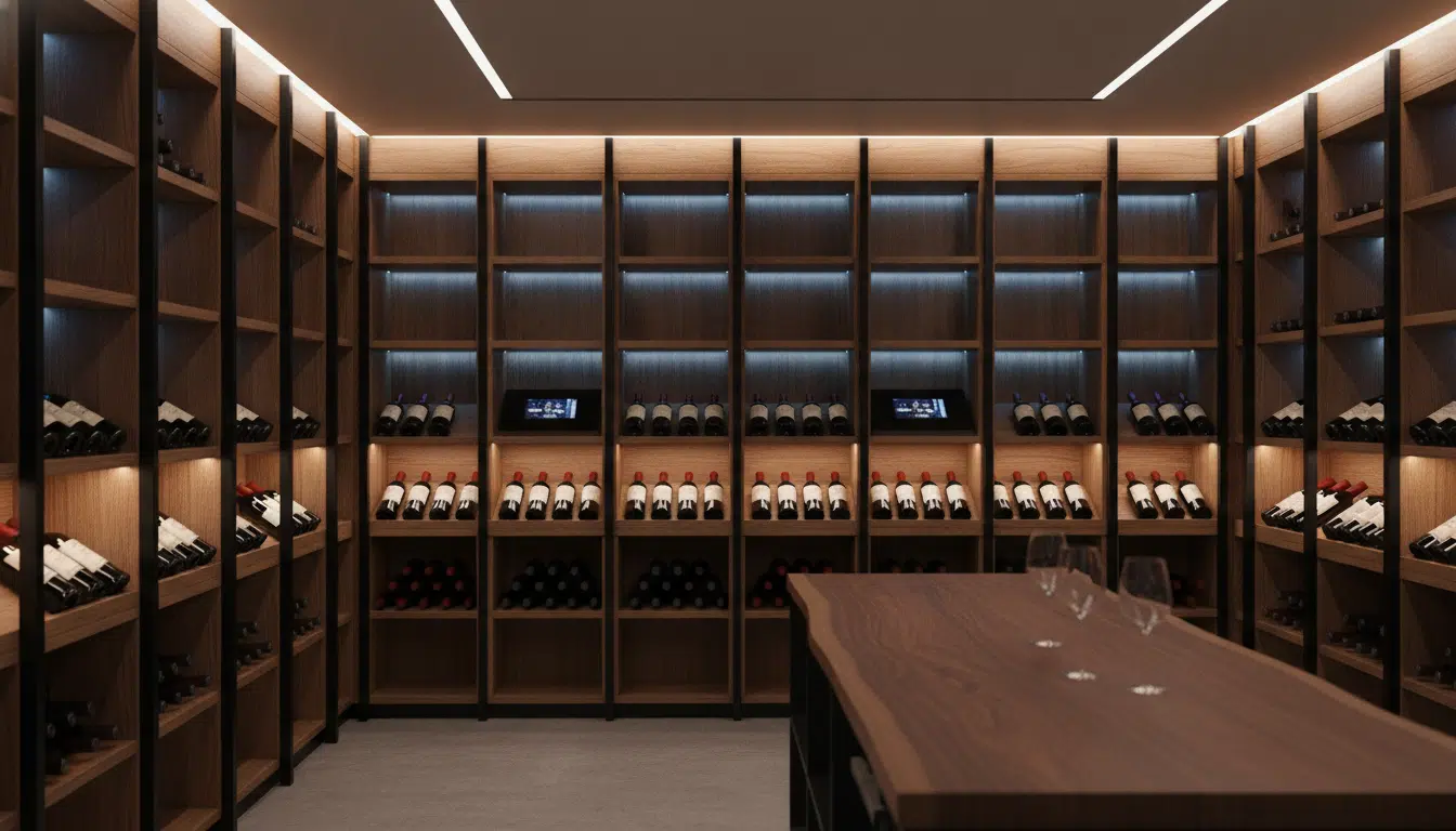 Apogenio – cave à vin intelligente Cave à vin moderne et connectée — gestion intelligente avec un sommelier IA